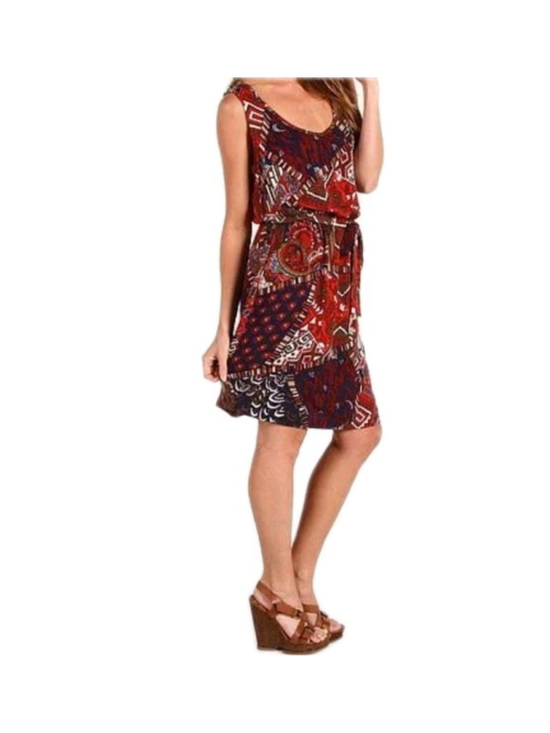 Lucky Brand Dresses & Skirts - Lucky Brand NWT Patchwork Print Sleeveless Tie Waist Sz M Dress Boho Rayon